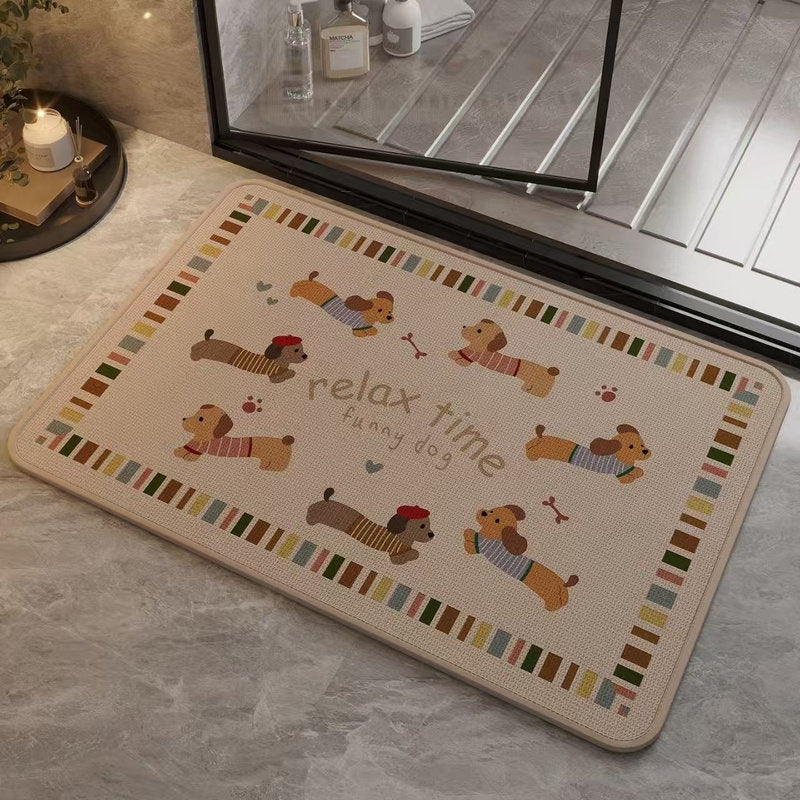 Playful Dog-Themed Bath Mat Kalsten