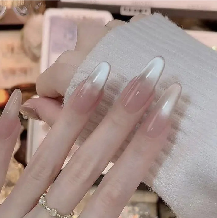 Elegant Press-On Nail Extensions with Floral Design Kalsten