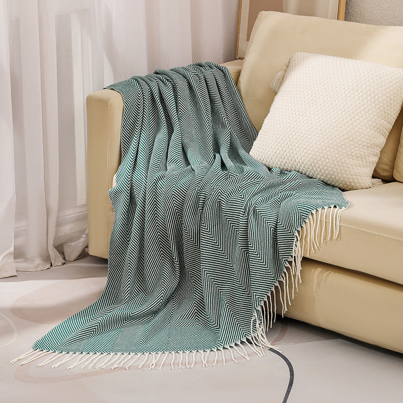 Luxury Herringbone Pattern Throw Blanket Kalsten