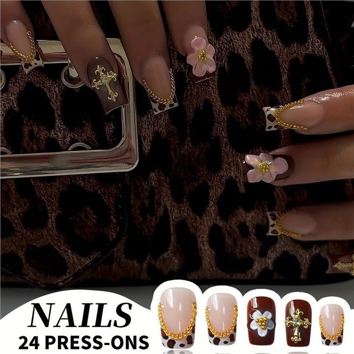 Decorative Floral Press-On Nail Set Kalsten