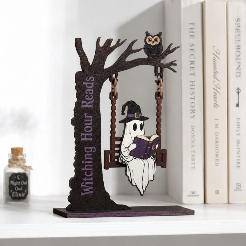 Whimsical Halloween Ghost and Cat Decoration Kalsten