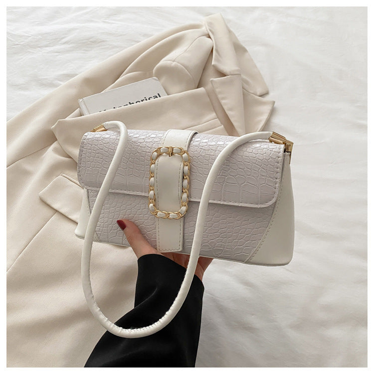 Crocodile Patterned Chain Strap Handbag Kalsten