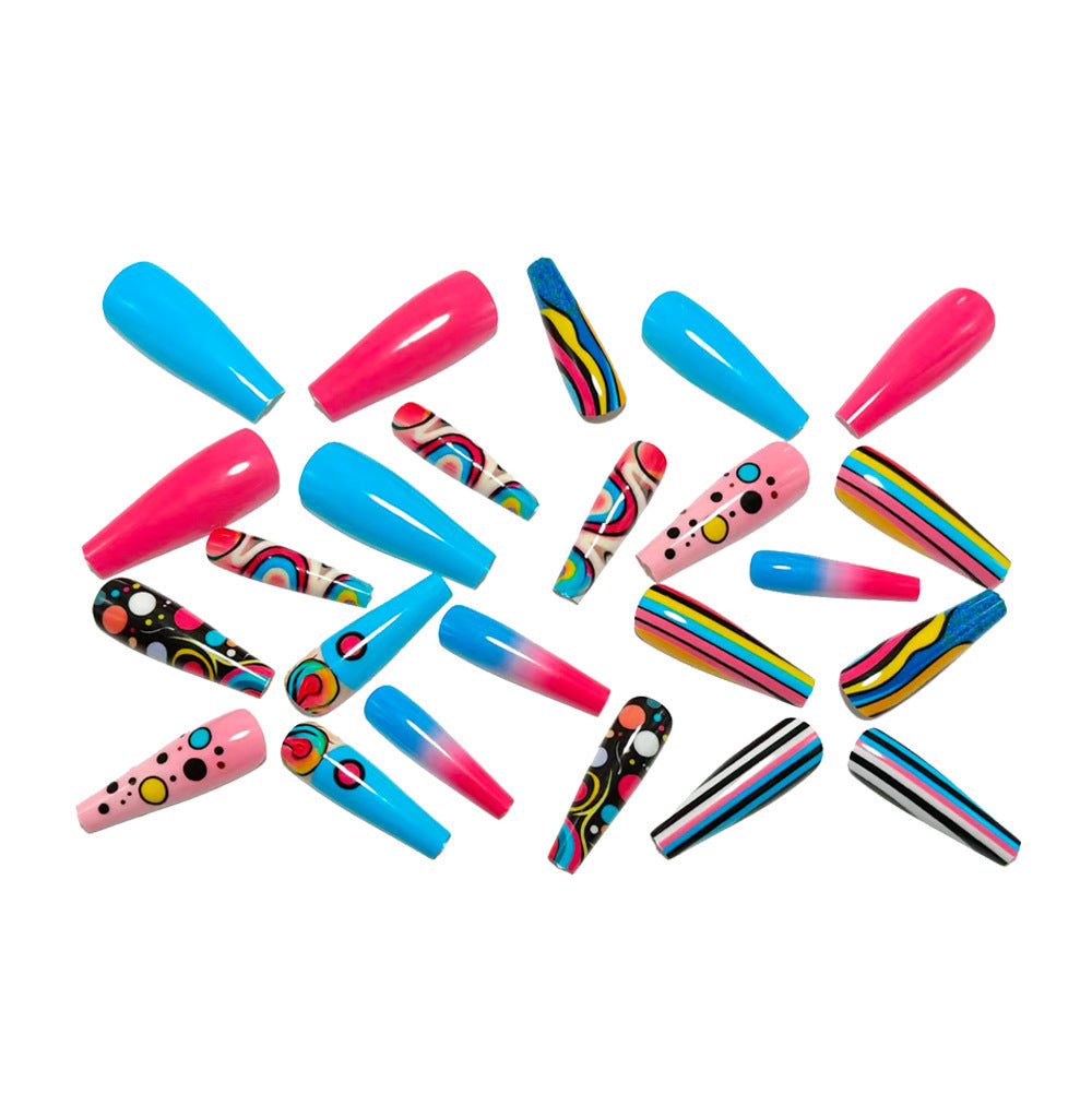 Creative artificial nails with modern abstract design Kalsten