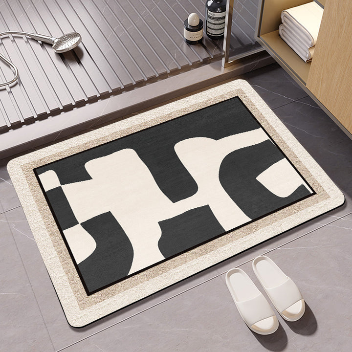 Textured Geometric Bath Mat Kalsten