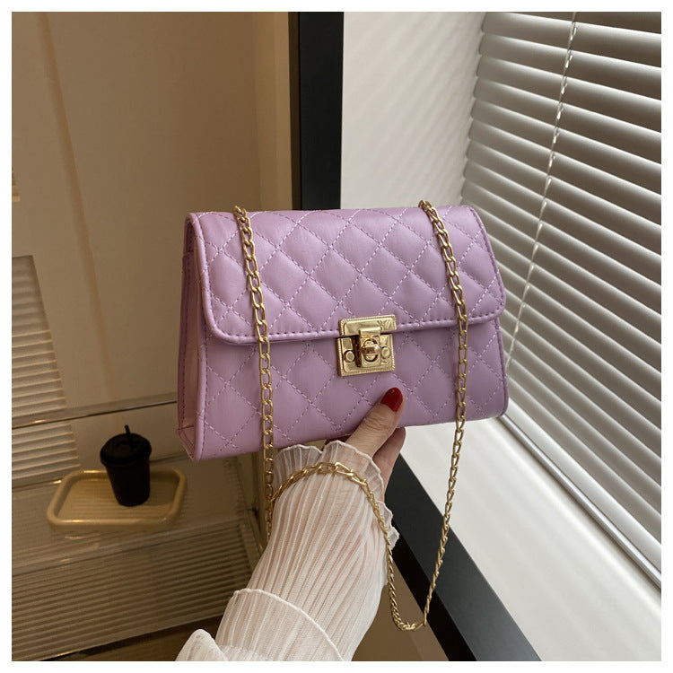 Quilted Chain-Detail Evening Handbag