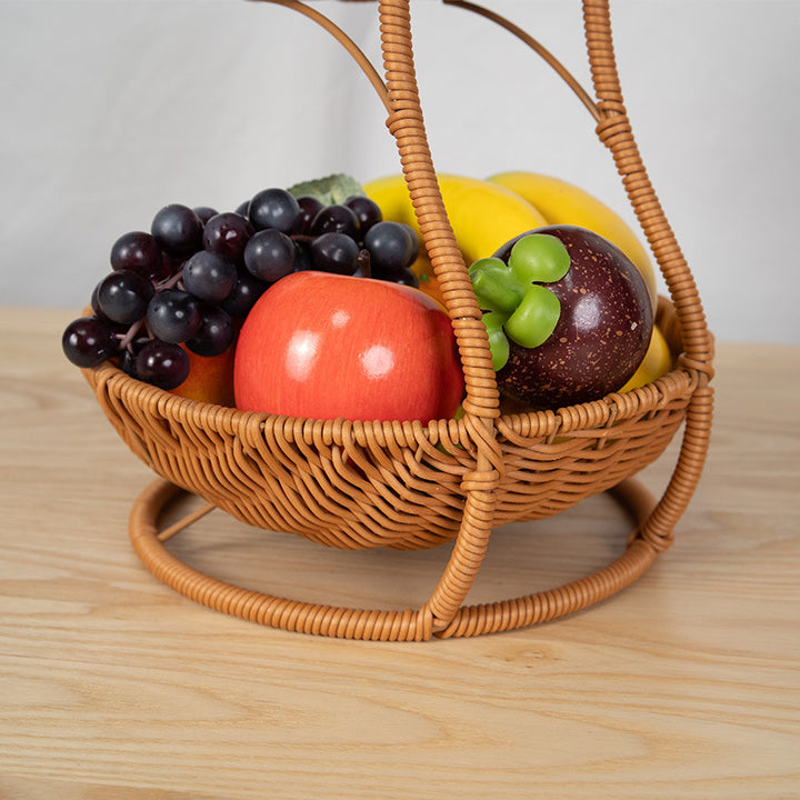 Two-Tiered Wicker Fruit Stand Kalsten