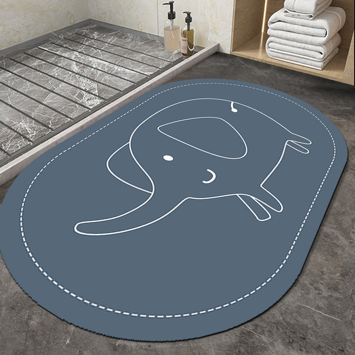 Playful Dinosaur-Themed Bath Mat