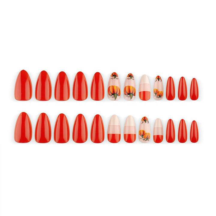 Artificial nails with autumn pumpkin design Kalsten