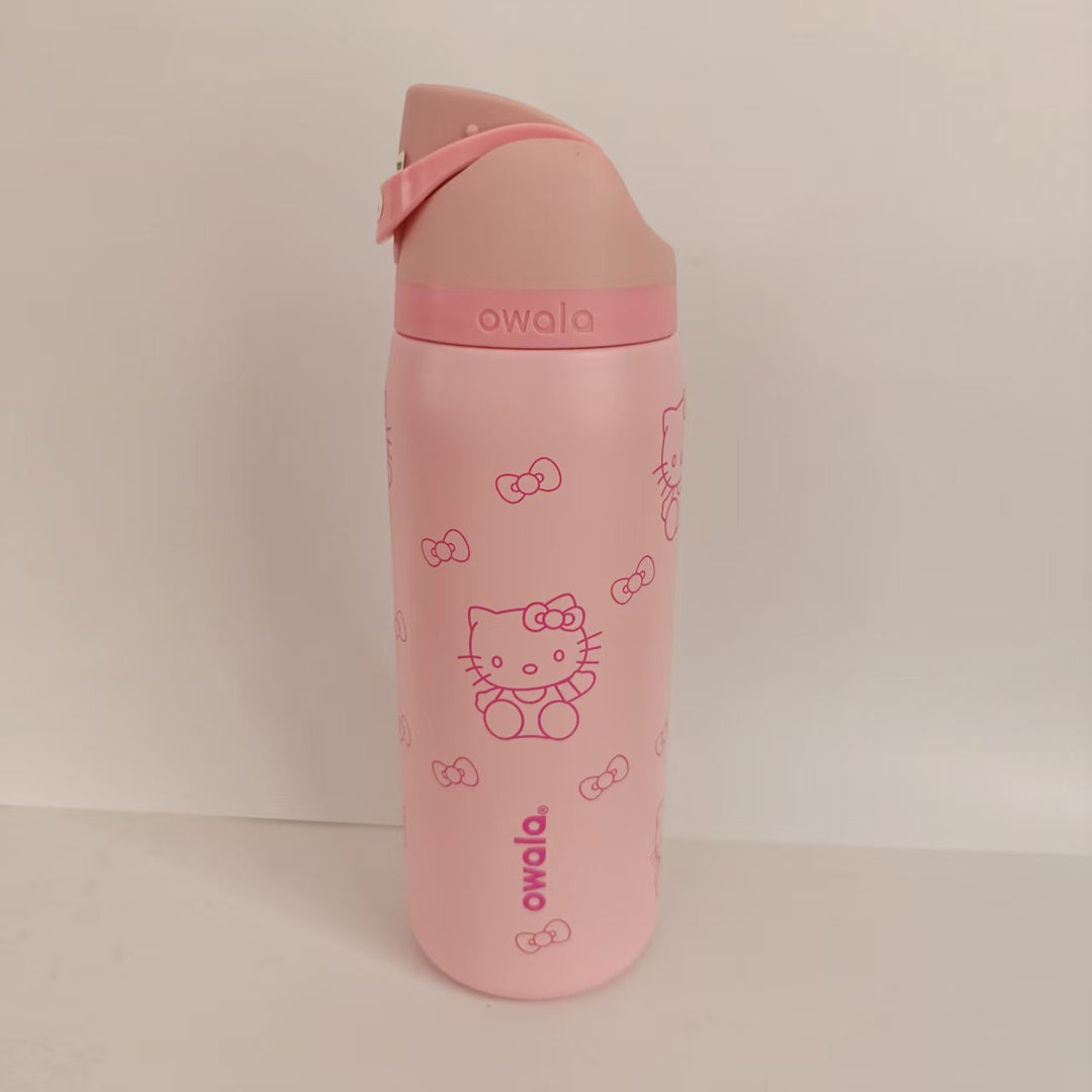 Double-Wall Vacuum Insulated Stainless Steel Travel Bottle With Flip Straw Leakproof Lid And Character Print