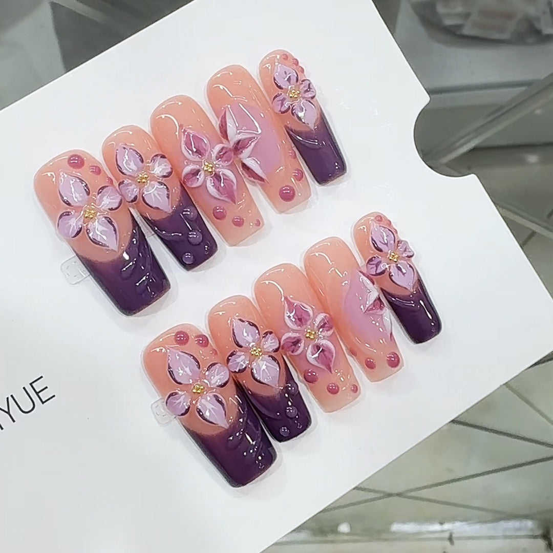 Artistic Floral Design Press-On Nails Kalsten