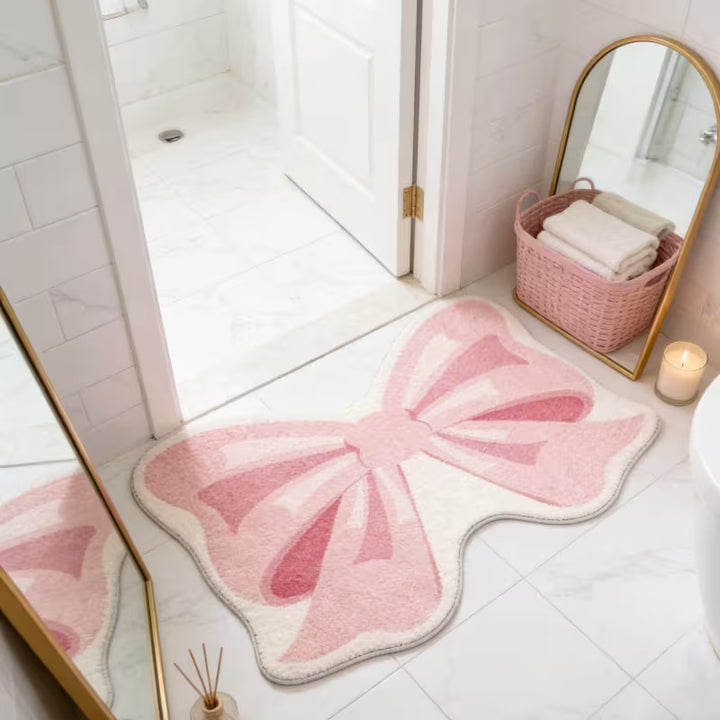 Bow-Shaped Decorative Bath Mat