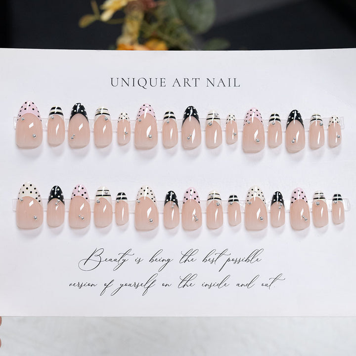 Decorative Press-On Nail Set with Unique Art Design