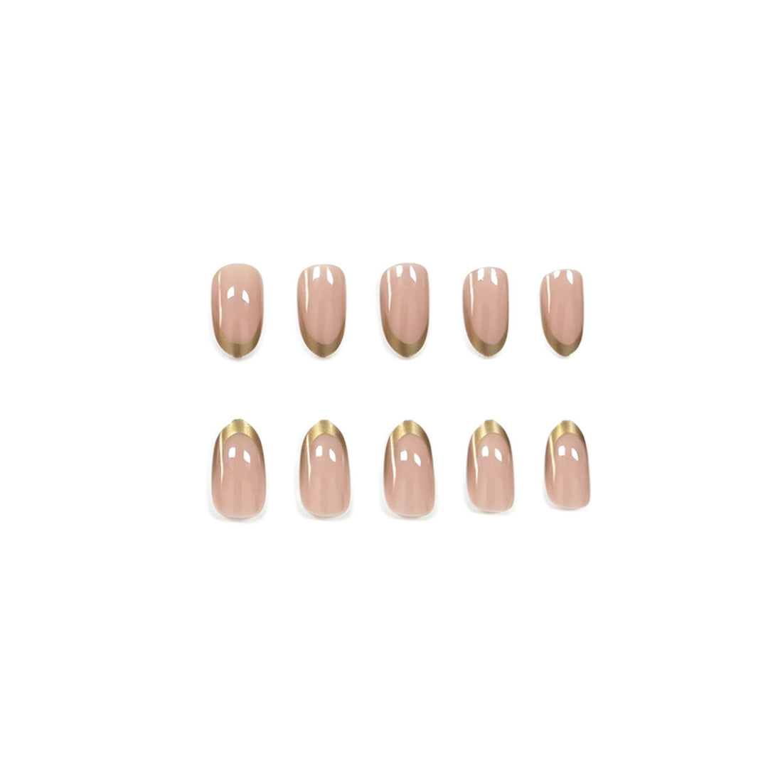 Elegant Metallic French Tip Nail Enhancements Kalsten