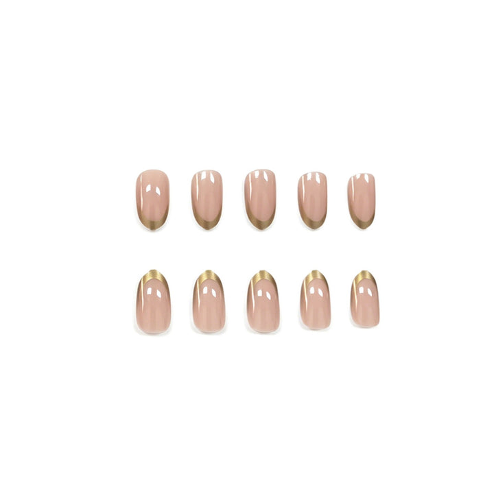 Elegant Metallic French Tip Nail Enhancements Kalsten