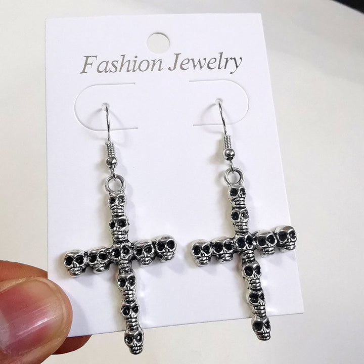 Gothic Skull Cross Earrings Kalsten