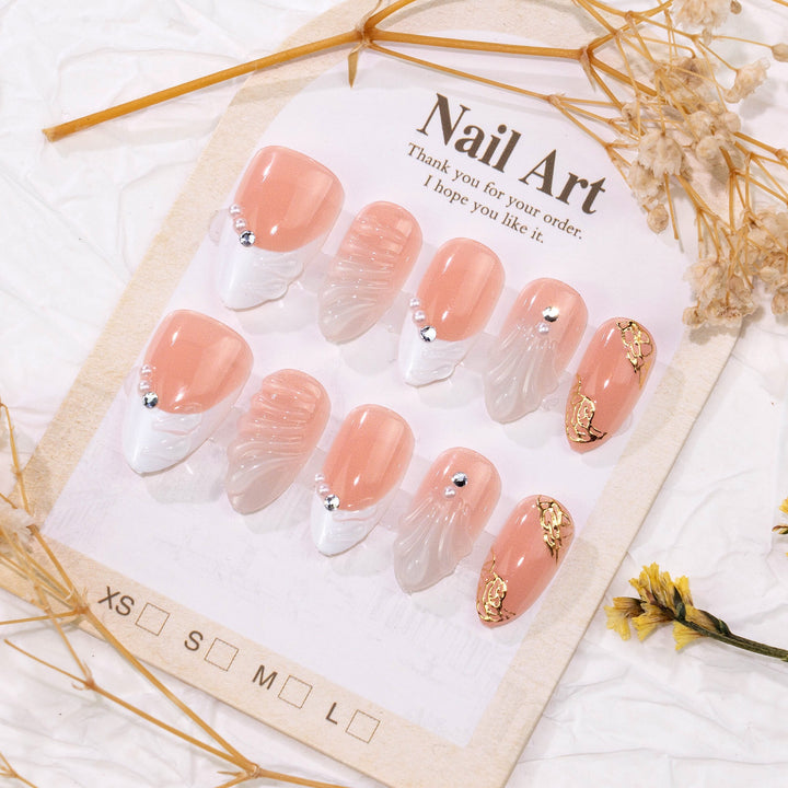 Artistic 3D Floral Design Press-On Nails Kalsten