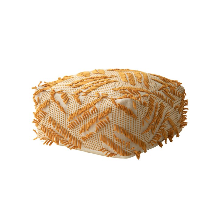 Floor cushion pouf with structured fringe surface Kalsten