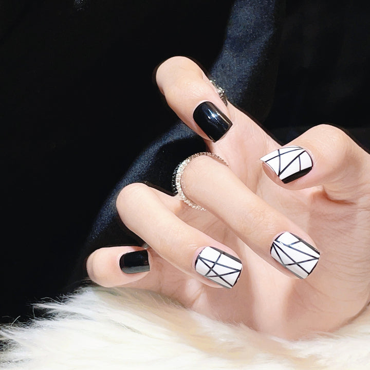 Artistic Geometric Design Press-On Nails