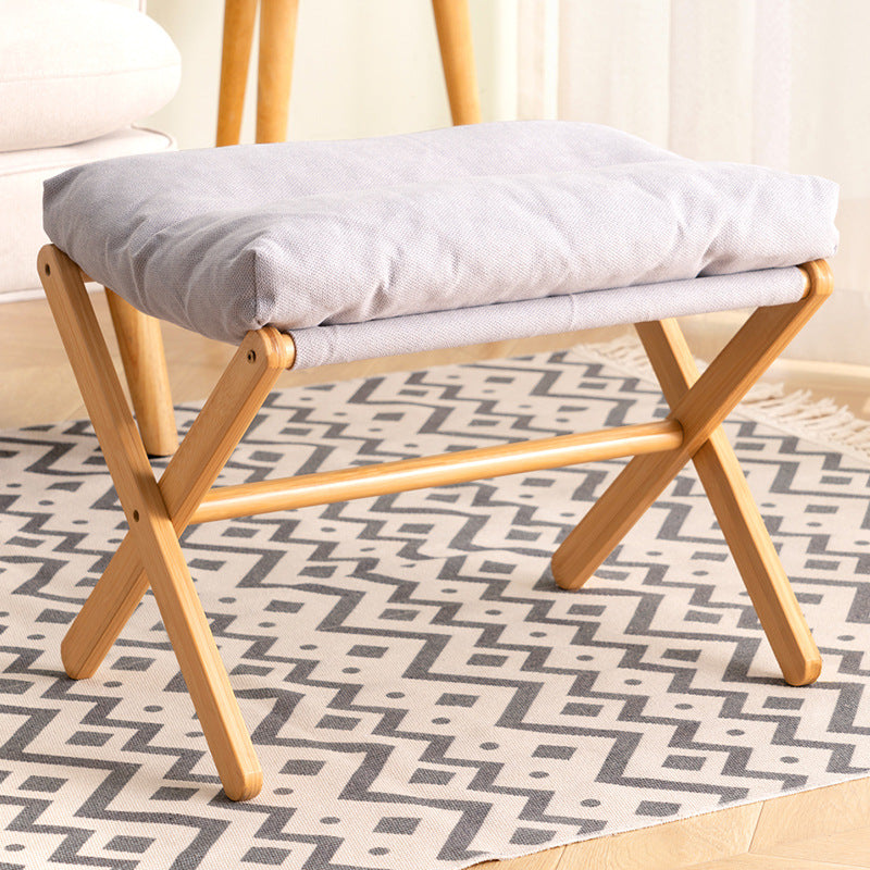 Folding Stool with Padded Seat and Stable Wooden Frame Kalsten