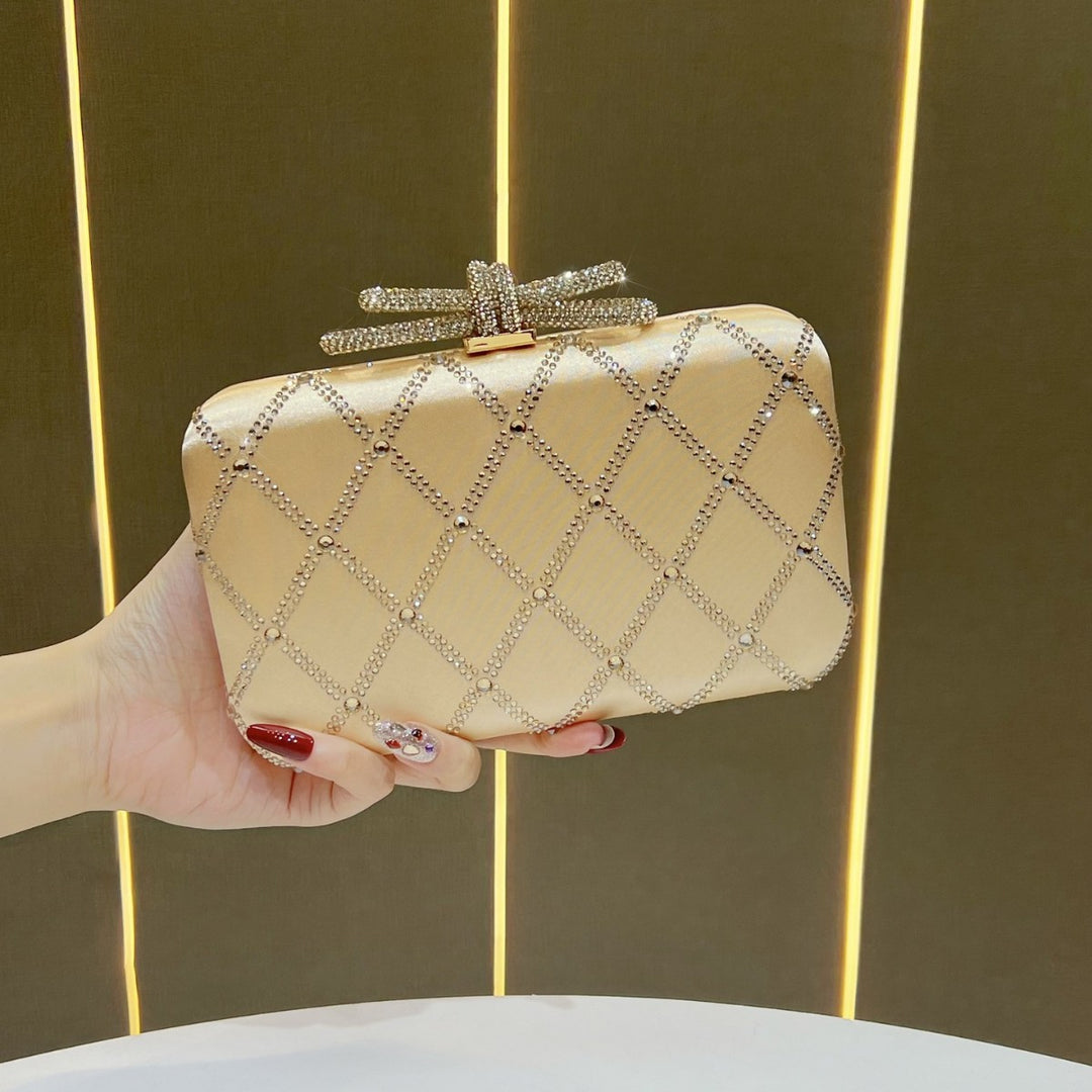 Decorative Rhinestone-Studded Evening Clutch
