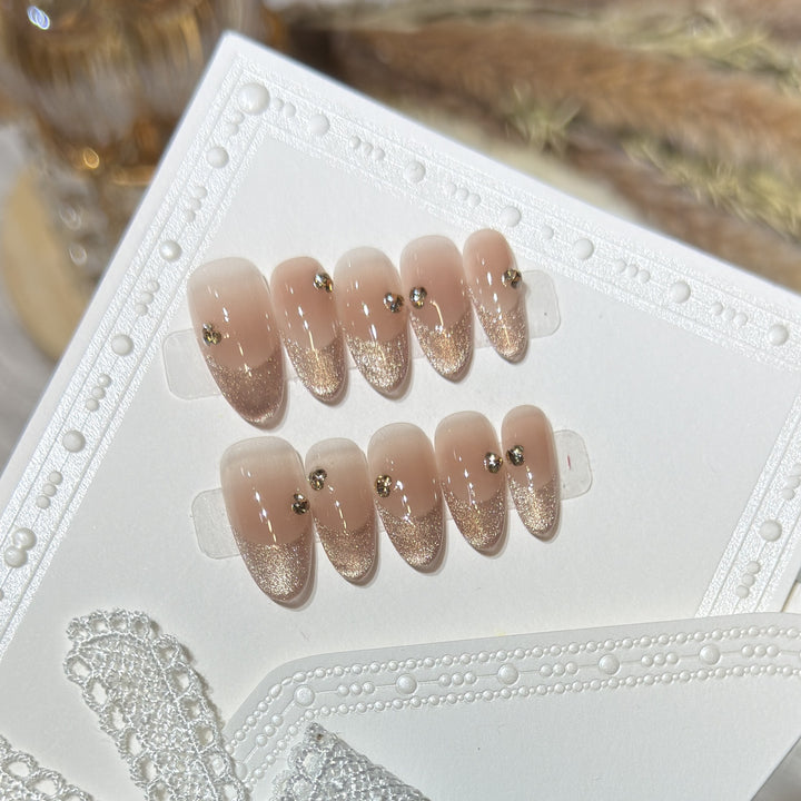 Elegant Glitter-Accent Press-On Nail Set Kalsten