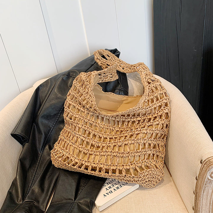 Handcrafted Woven Straw Tote Bag