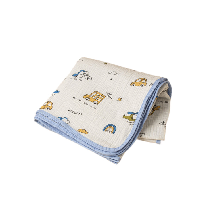 Soft Cotton Vehicle Print Muslin Blanket kalsten