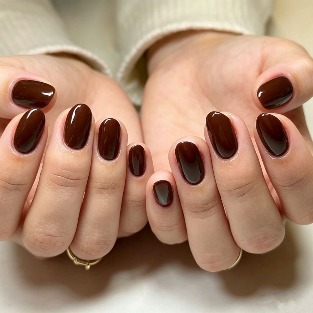 Glossy Almond-Shaped Press-On Nail Set