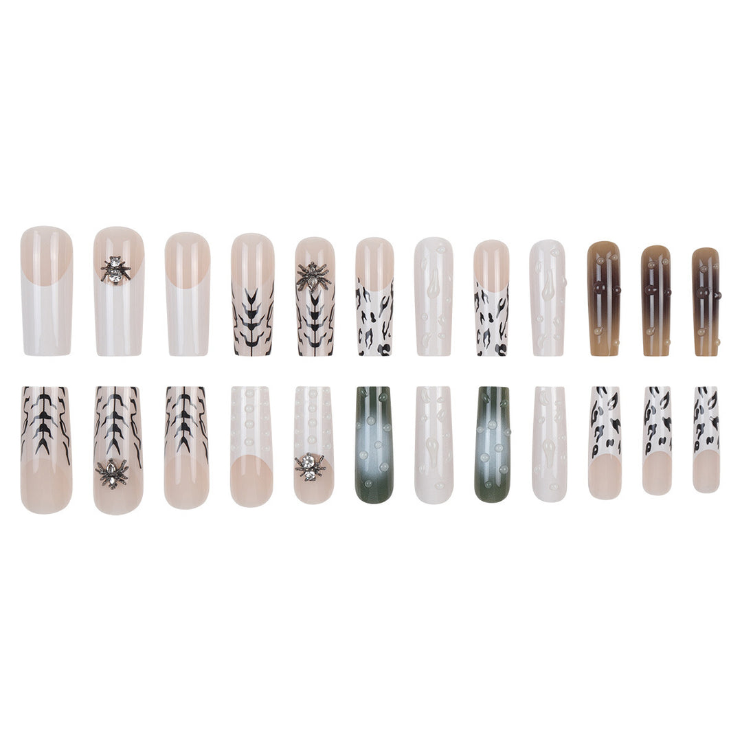 Artistic Long Stiletto Press-On Nail Set with Unique Patterns Kalsten