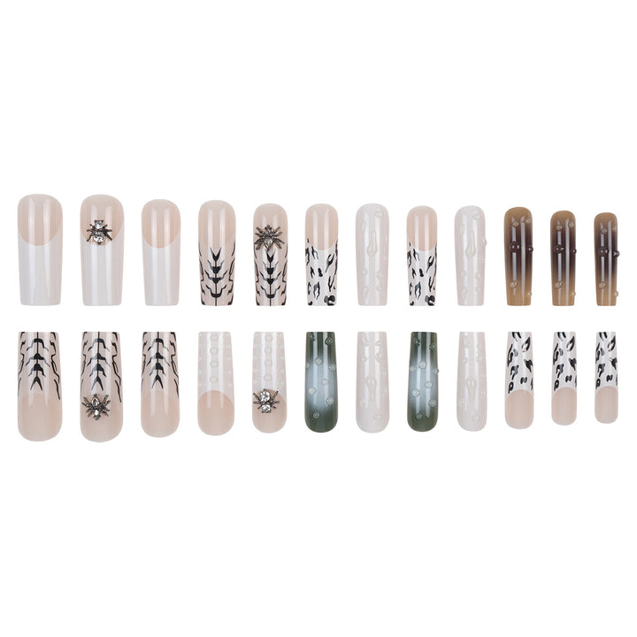 Artistic Long Stiletto Press-On Nail Set with Unique Patterns Kalsten