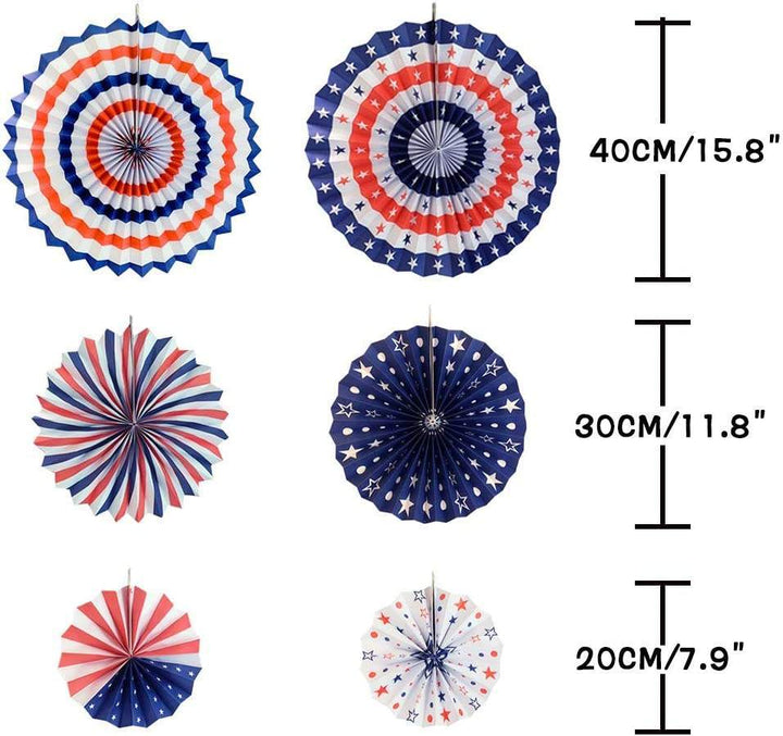 Unisex nan patriotic hanging paper fan and tassel party decoration set Kalsten
