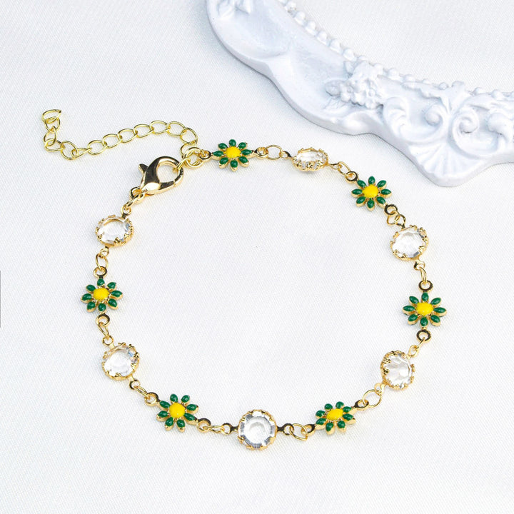 Floral Crystal Charm Bracelet Kalsten