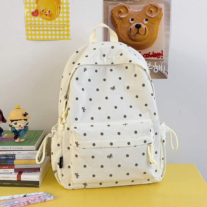 Casual Polka Dot Patterned Backpack Kalsten