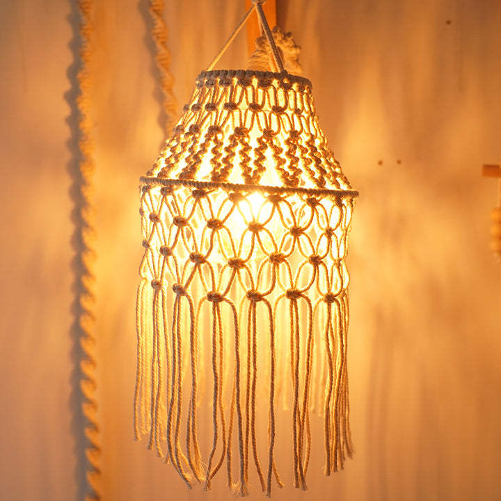 Macramé Bohemian Hanging Pendant Light Shade Kalsten
