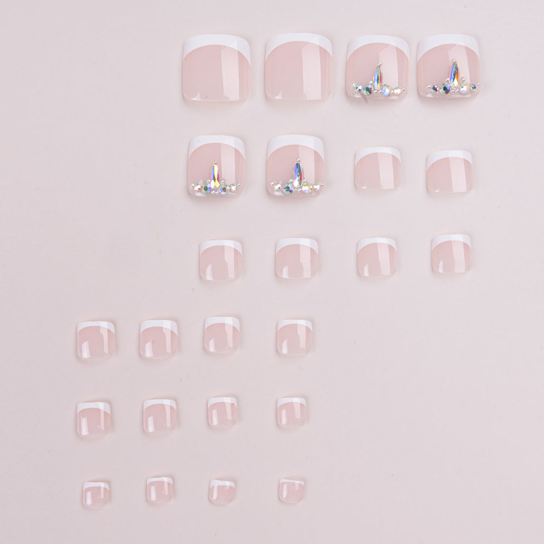 Elegant French Tip Pedicure Nail Art