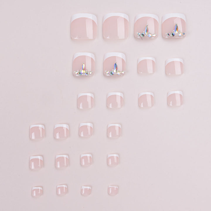 Elegant French Tip Pedicure Nail Art