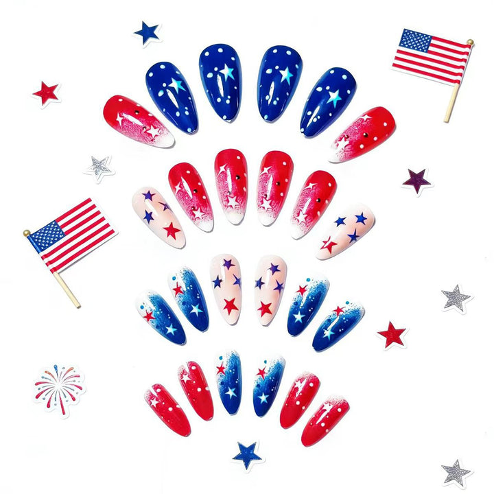 Creative artificial nails with festive star design Kalsten