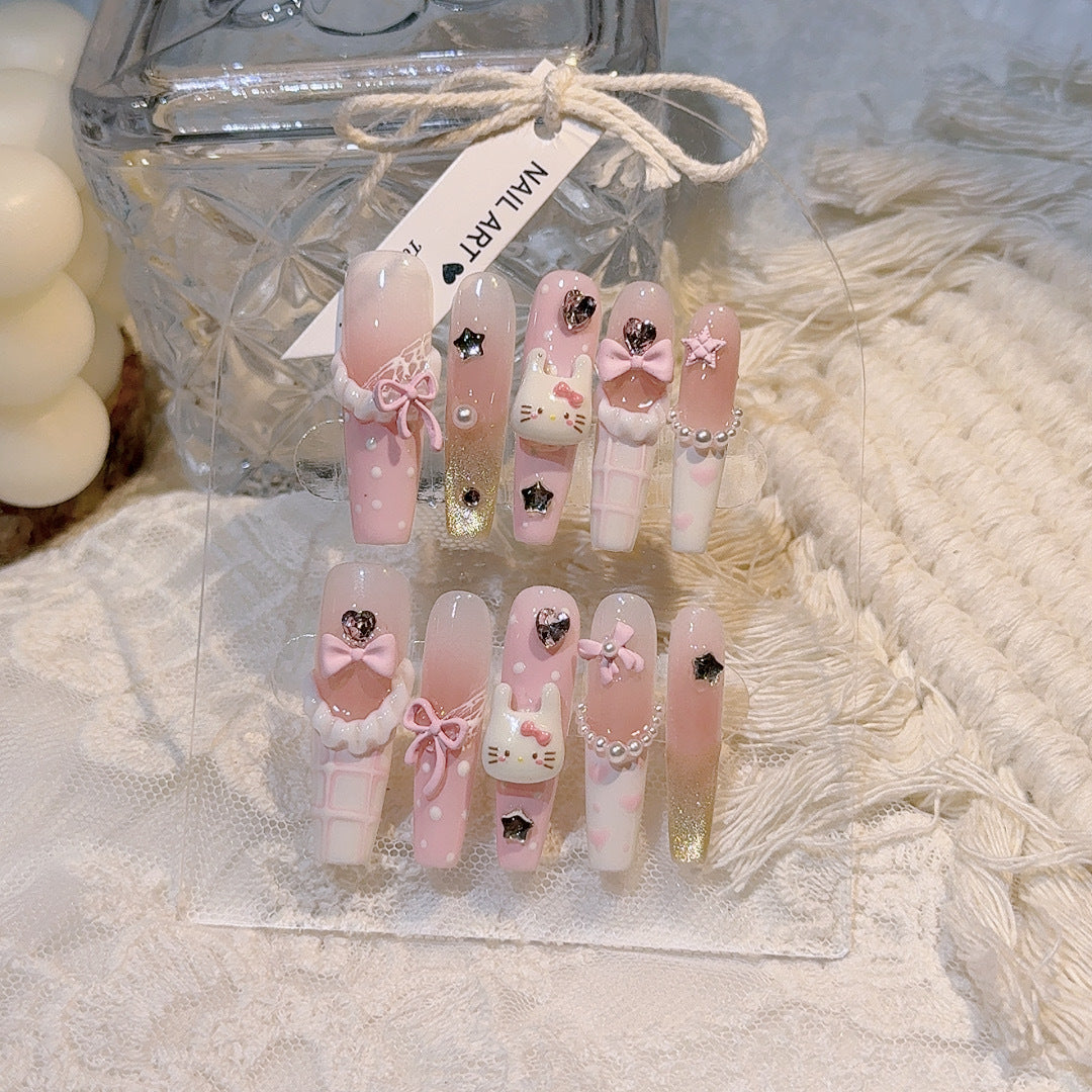Playful Themed Press-On Nail Art Set