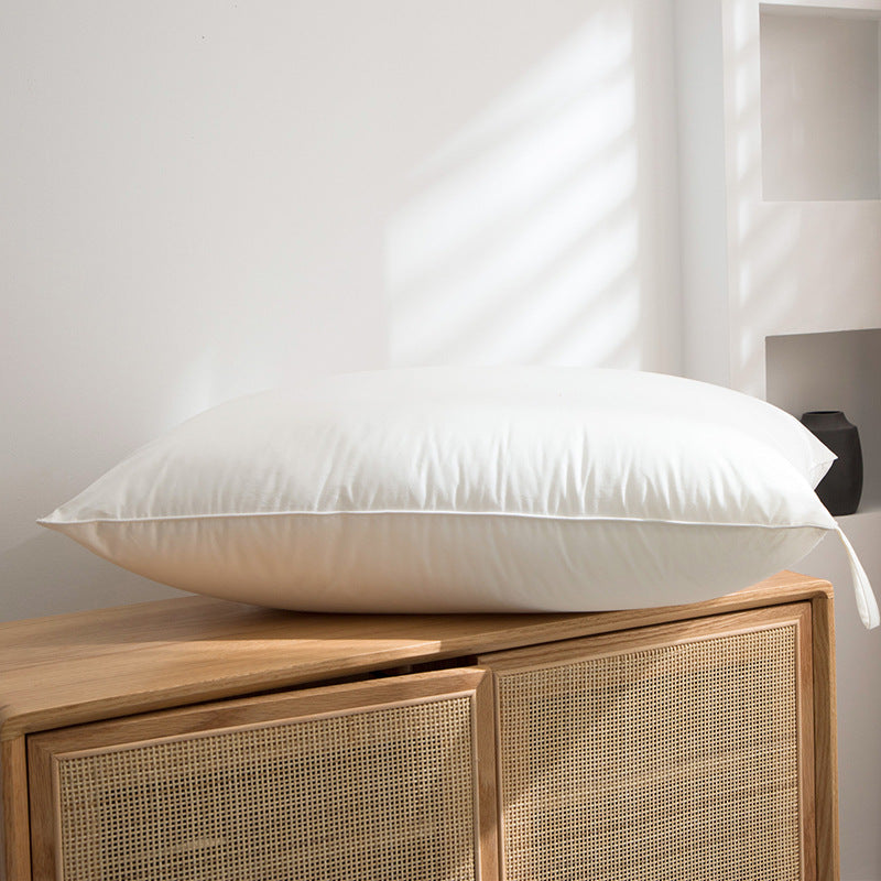 Comfort pillow with breathable microfiber filling and cotton percale cover