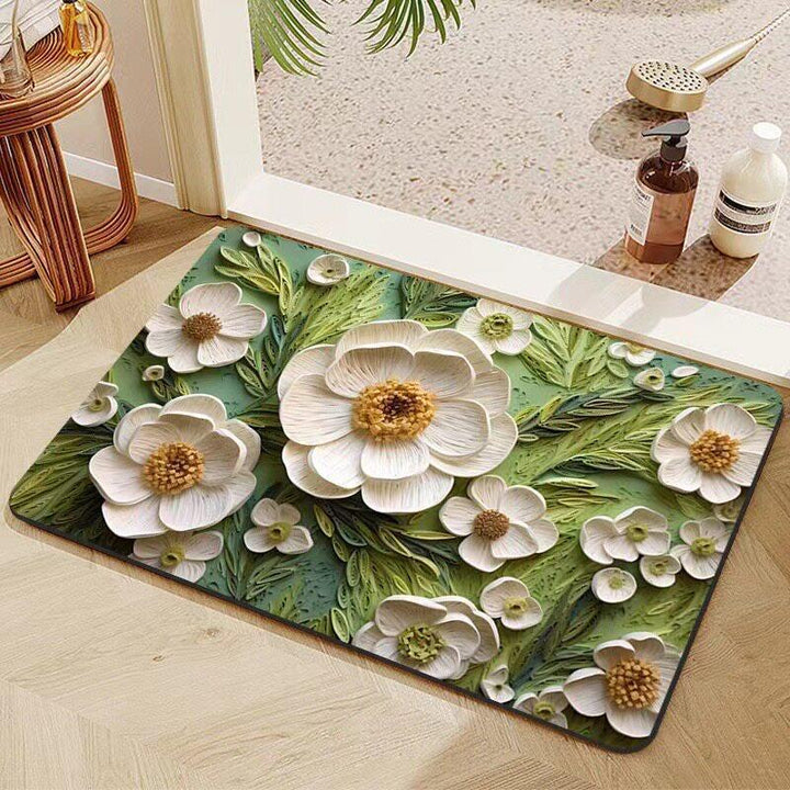 Elegant Floral Decorative Bath Mat