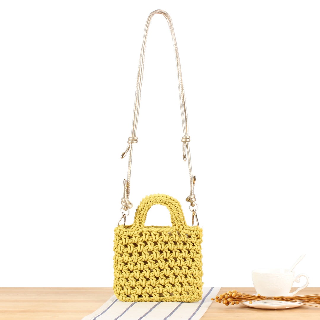 Handbag Made of Handmade Macrame with Adjustable Shoulder Strap Kalsten
