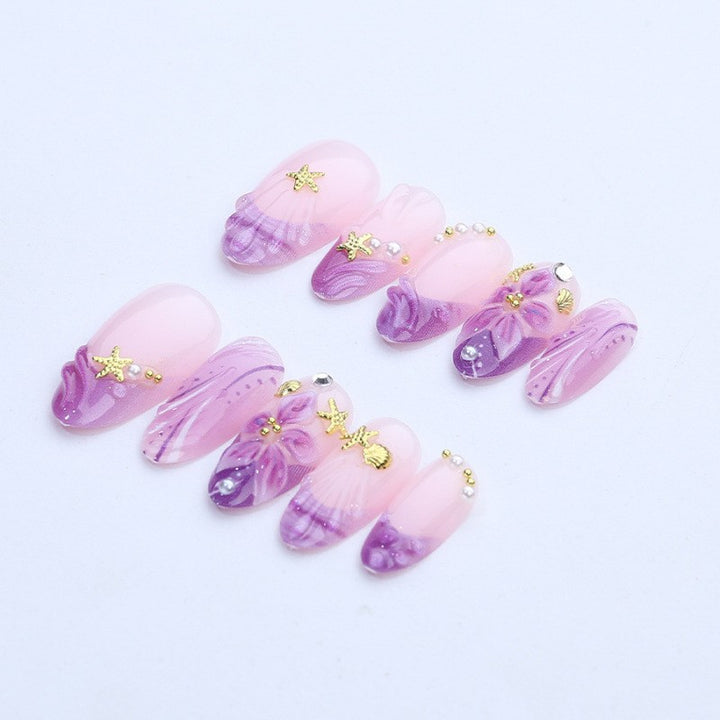 Artistic Floral Press-On Nail Set Kalsten