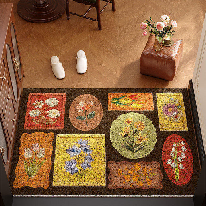 Vintage Floral Print Area Rug
