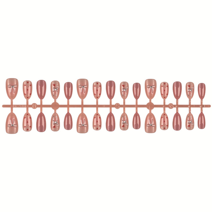 Decorative Heart-Themed Press-On Nail Set