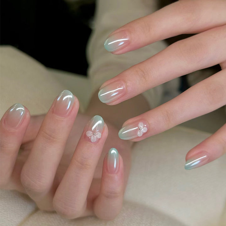 Decorative Press-On Nail Set with Star and Bow Designs Kalsten