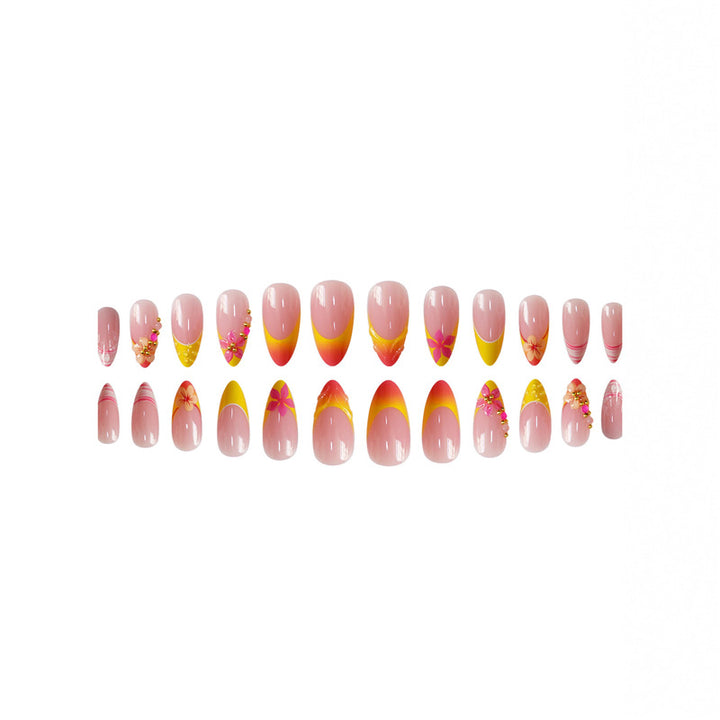 3D Floral Accent Press-On Nail Art Set Kalsten