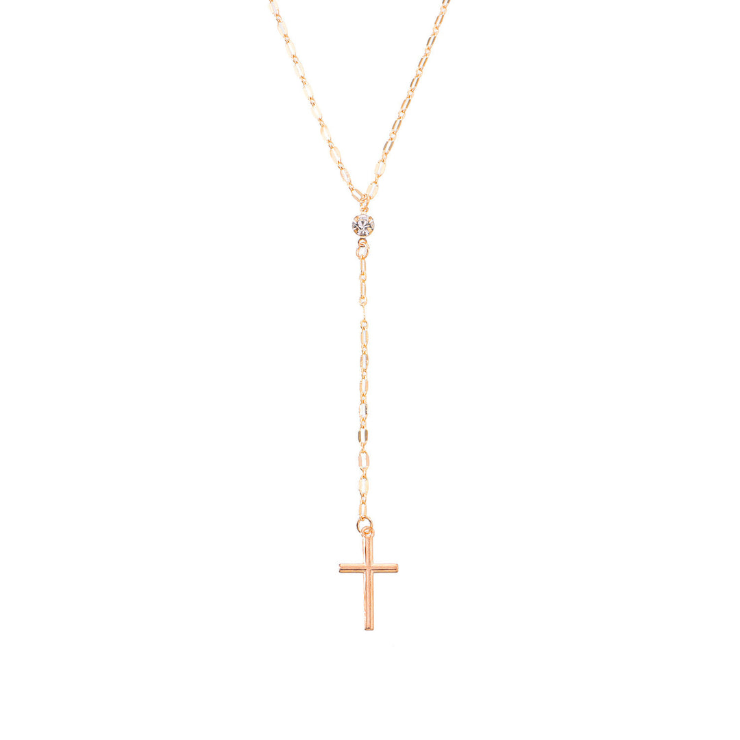 Dainty Cross Lariat Necklace Kalsten