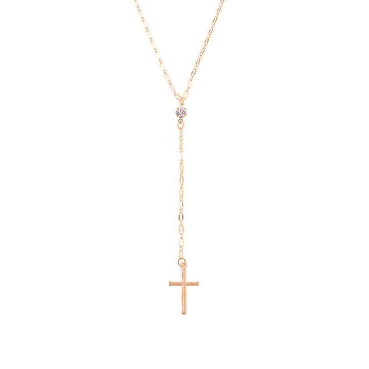 Dainty Cross Lariat Necklace Kalsten