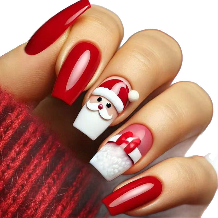 Holiday-Themed 3D Santa Nail Art Kalsten