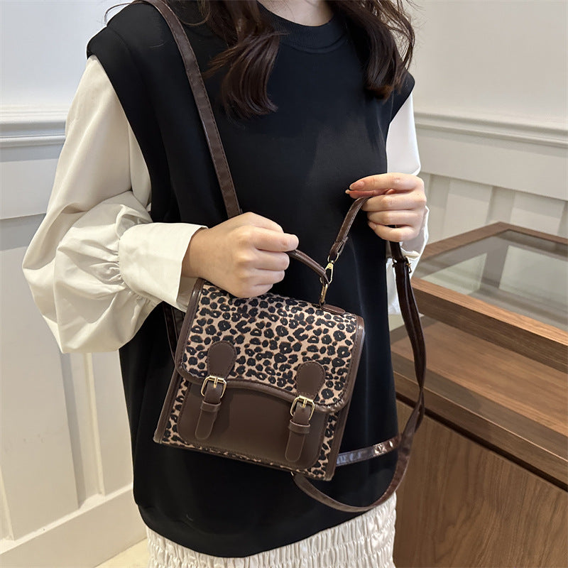 Chic Leopard Print Satchel Crossbody Bag Kalsten